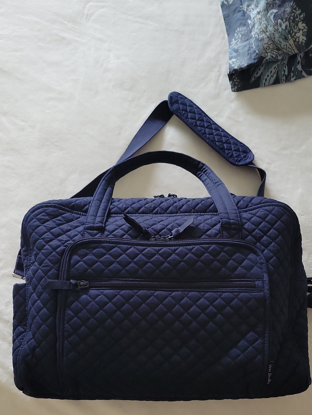 Vera Bradley Quilted Travel Weekender Bag in Dark Navy - Picture 3 of 6